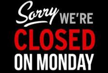 Maandag gesloten